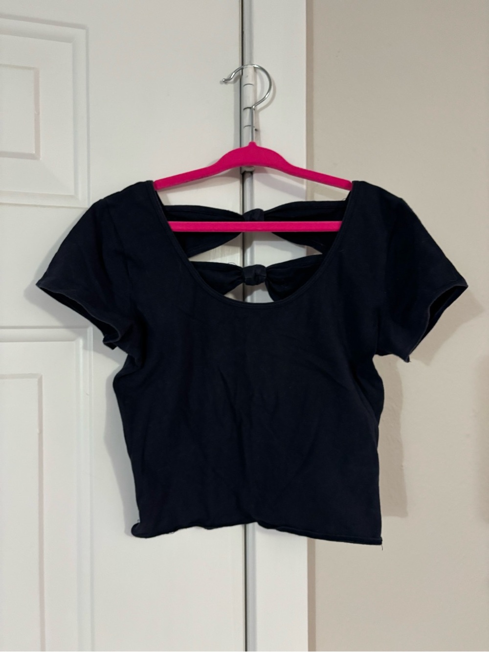 Abercrombie & Fitch Short Sleeve Crop Top | Navy | XS